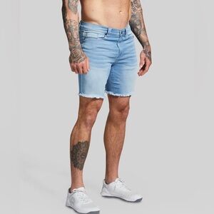 Born Primative FLEX STRETCHY JORT 7" Jean Shorts Raw Hem Men’s Small